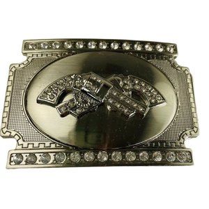 Novelty  Interchangeable Belt Buckle Double Revolver Gun Gangster Large RARE u